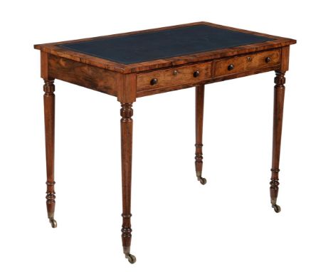 Y A GEORGE IV ROSEWOOD WRITING TABLE CIRCA 1830In the manner of Gillows, 74.5cm high, 91cm wide, 55cm deep Condition Report: 