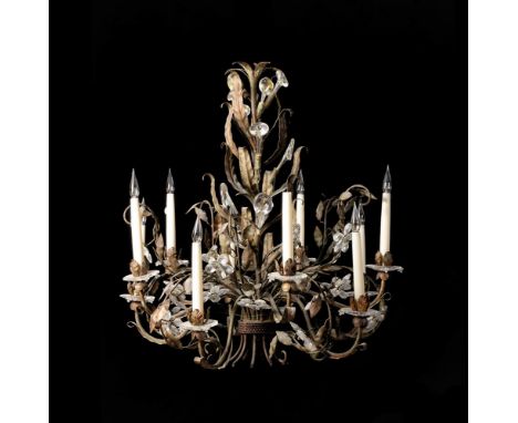 A GILT METAL AND GLASS CHANDELIERIN THE MANNER OF MAISON BAGUES, OF RECENT MANUFACTURE75cm high, 72cm diameterCondition Repor