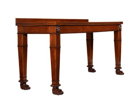 A MAHOGANY AND INLAID SERVING TABLE IN GEORGE III STYLE OF RECENT MANUFACTURE98cm high, 185.5cm wide, 71.5cm deepCondition Re