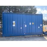 Large chemical storage lockup unit with sliding doors , length - 600cm , width - 150cm , height 320c