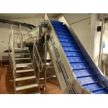 Ambit stainless steel fruit scrubbing machine complete with infeed conveyor ,with purpose built