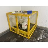 Chemical storage cage with drip tray