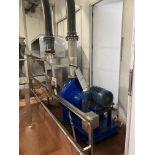 Fruit transferring water pump system with approximately 40m tubes , cold wash bin receiver , flume