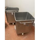 2 Mobile stainless steel product bins