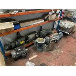 2 racks and contents to include a large quantity of motors and chiller parts as lotted