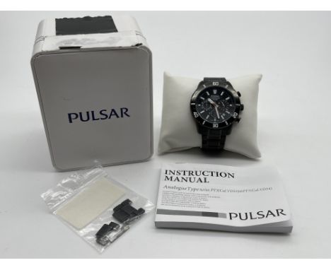 Boxed Pulsar 350869 Chronograph 100M Water Resistant 10 Bar Stainless Steel Movement Japan VD53-X105 Men's Watch. 