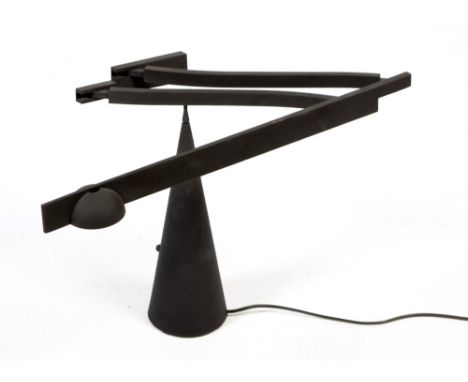 An Italiana Luce Pabla lamp designed by Mario Barbaglia and Marco Colombo, Italy, with conical base and cantilever arm, appro