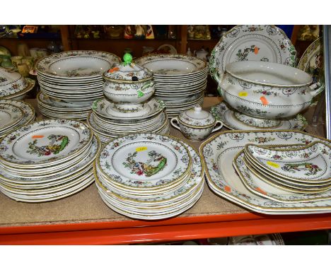 A ONE HUNDRED AND FORTY FOUR PIECE COPELANDS SPODE CHELSEA PATTERN DINNER SERVICE, backstamps vary, some pieces marked manufa