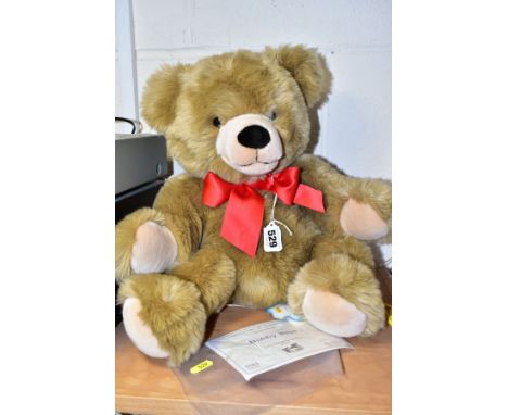 A STEIFF COSY FRIENDS 'BOBBY THE BEAR', caramel plush, serial no. 2063, catalogue no. 013829, with tags attached and certific