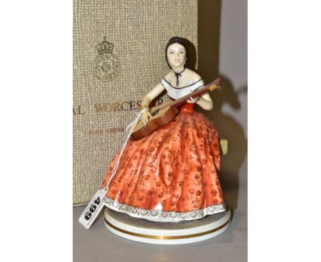 A BOXED ROYAL WORCESTER LIMITED EDITION FIGURE 'ELAINE' FROM THE VICTORIAN SERIES, NO. 622/750, RW3877, modelled as a lady pl