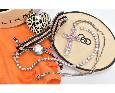 FOUR PIECES OF JEWELLERY, to include a 'Links London' bracelet, fitted with an adjustable 'Links London' clasp, hallmarked Ed