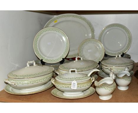 A FORTY FOUR PIECE ERROLL PATTERN ROYAL DOULTON DINNER SERVICE, Edwardian service in Erroll pattern, number 2576, featuring p