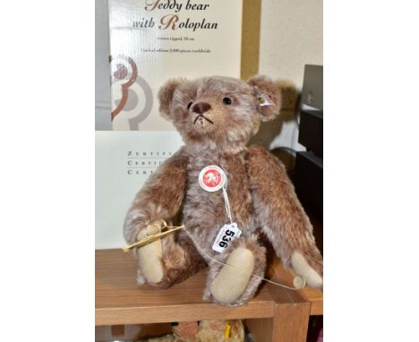 A BOXED LIMITED EDITION STEIFF 'TEDDY BEAR WITH ROLOPLAN', no.759/2000, brown tipped mohair, fully jointed, fitted with a gro