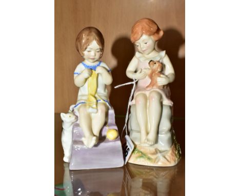 TWO ROYAL WORCESTER DAYS OF THE WEEK GIRL FIGURES, comprising Wednesday's Child, model no.RW4487 and Saturday's Child, model 