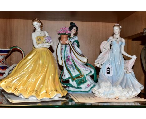 TWO ROYAL WORCESTER LADY FIGURES AND ANOTHER BY DANBURY MINT, comprising 'With all my Heart', limited edition no.1746 / 12500