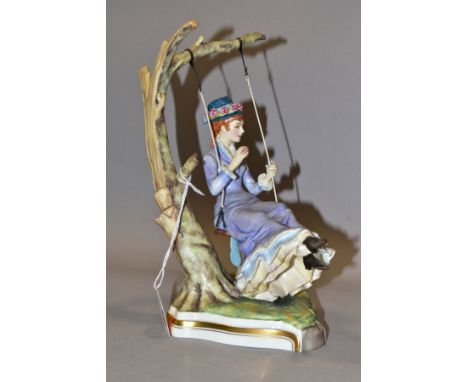 A ROYAL WORCESTER LIMITED EDITION FIGURE 'ALICE' FROM THE VICTORIAN SERIES, model no.RW3887, modelled as a girl on a swing, n