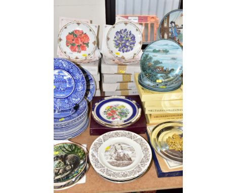 FIFTY TWO CERAMIC COLLECTORS PLATES, to include twenty one historic American scenes by Jonroth china, four boxed chinese  lan