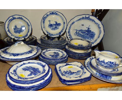 A SIXTY PIECE ROYAL DOULTON NORFOLK D6294 PATTERN DINNER SERVICE comprising a tureen, two meat plates, a jug, six dinner plat
