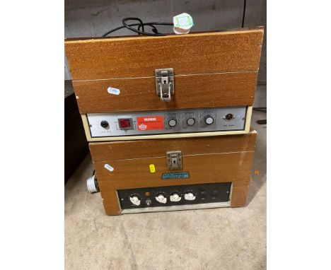 TWO COOMBER WORCESTER VINTAGE RECORD PLAYERS (both PAT pass and powering up but untested due to no needle)