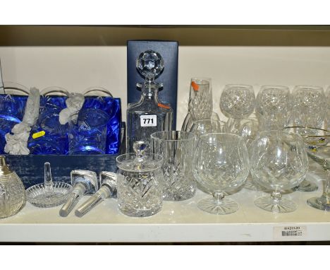 A QUANTITY OF CUT CRYSTAL AND OTHER GLASSWARES, approximately fifty pieces to include four Waterford Colleen pattern tumblers