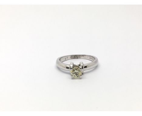 An 18ct white gold diamond solitaire ring, .40ct