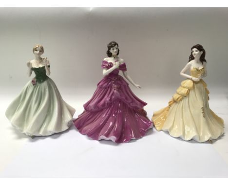 A collection of 13 ceramic ladies by Royal Doulton, Royal Worcester and Coalport.