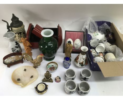 A group of oriental and ceramic odds