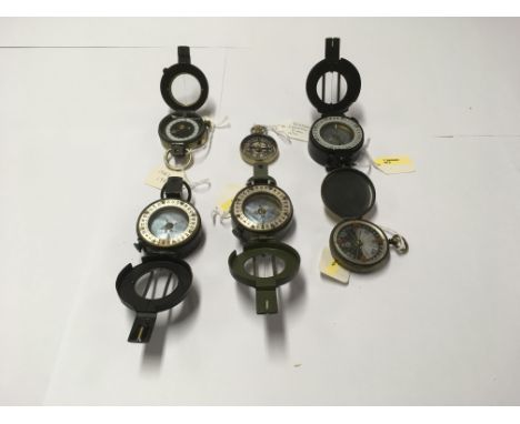 A collection of 6 compasses comprising of mainly Barker examples, including a circa 1875 skeleton dial compass