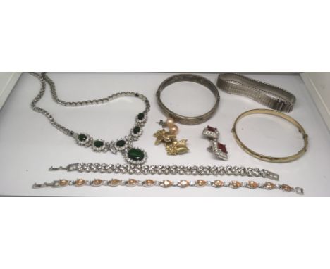 A small quantity of quality costume jewellery including silver bracelets and Christian Dior