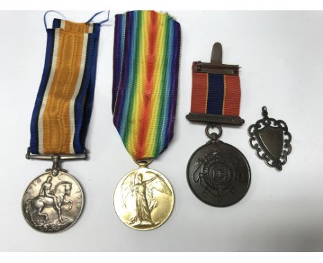 A British War Medal and a Victory Medal awarded to 15940D. A. W. R. Emery. D. H. R. N. Includes a 10 years long service medal