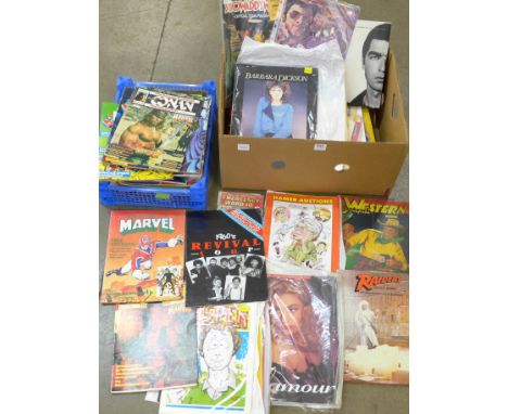 Lion, Buddy and other comics, Beano calendars and board game, film and TV ephemera, Marvel and Conan The Barbarian comics, X-