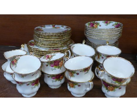 Royal Albert Old Country Roses china, twelve cups, saucers, tea plates and six plates, side plates and bowls