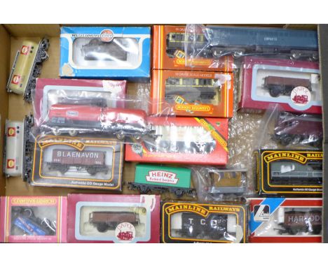 A collection of model railway rolling stock wagons, Hornby, Mainline, Lima and Airfix