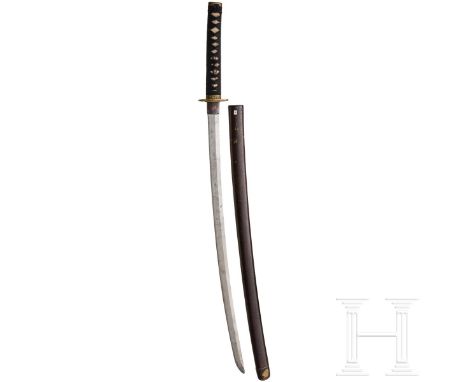 Katana, Japan, späte Meiji-Periode, Ende 19. Jhdt.  Klinge Shinogi Tsukuri, Iorimune, Chu Kissaki, Tori Zori, Klinge stark be
