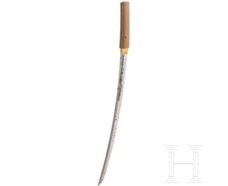 Shinto-Wakizashi in Shirasaya, Japan, 17. Jhdt.  Klinge Shinogi, Torii Zori, Shinogi Tsukuri, Chu Kissaki, Boshi nicht erkenn