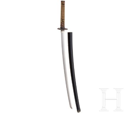 Katana, Japan, 18. Jhdt.  Shinto Klinge Shinogi Tsukuri, Torii Zori, Boshi Ko Maru, Ko Itame Hada, Notare Hamon (kleine Schar