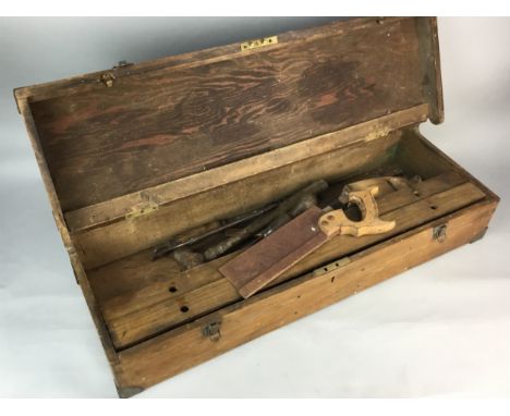 VINTAGE TOOL BOX WITH PLANES
