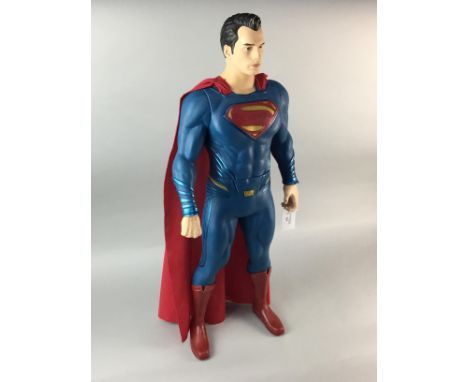 THREE LARGE MATTEL FIGURES OF SUPERMAN, DARTH VADER AND BATMAN, each 79cm high