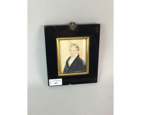 MINIATURE REGENCY PORTRAIT OF A GENTLEMAN, 10cm x 7.5cm, framed and under glass