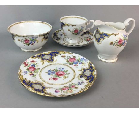 TUSCAN FINE ENGLISH BONE CHINA 'WINDSOR' PART TEA SERVICE, comprising four cups, six saucers, six side plates, cream and suga