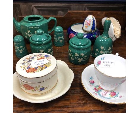 CHINESE HALF TEA SERVICE, along with another part tea service and china and glass