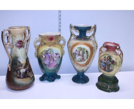 Four assorted early 20th century ceramic vases a/f. Shipping unavailable 