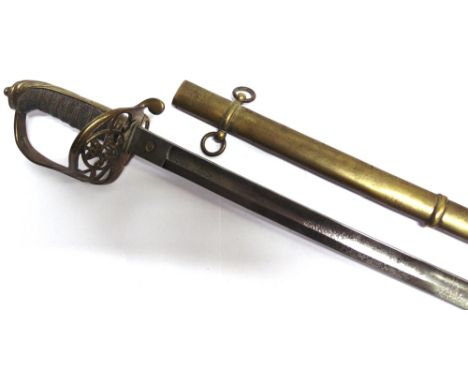A BRITISH 1892 PATTERN INFANTRY OFFICER'S SWORD  by Linney of London, the 81cm blade marked at the ricasso 'LINNEY / LONDON' 