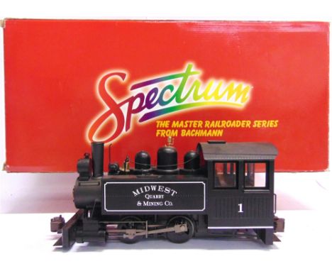 [G GAUGE]. A BACHMANN SPECTRUM NO.82597, MIDWEST QUARRY &amp; MINING CO. 0-4-0 SIDE TANK PORTER LOCOMOTIVE, 1  black livery, 