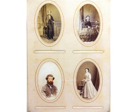 PHOTOGRAPHS - PORTRAIT  Approximately twelve cabinet and fifty-five carte-de-visite portrait photographs, including various c