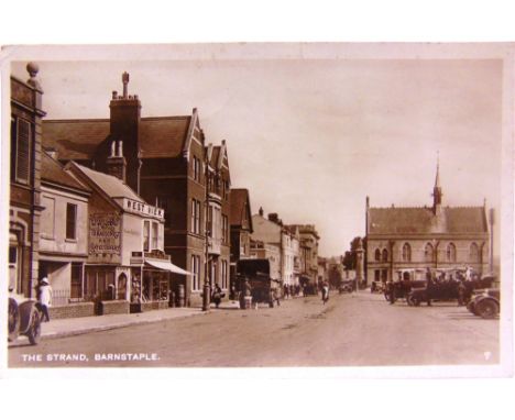 POSTCARDS - DEVON  Approximately 110 cards, comprising real photographic views of The Strand, Barnstaple; 'A peep of the Sea 