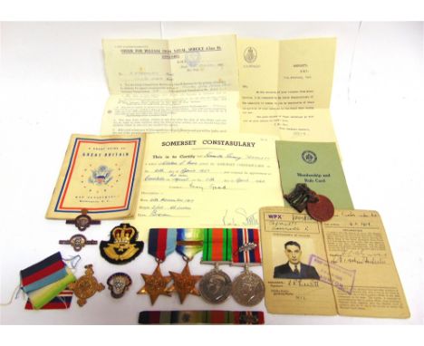 A SECOND WORLD WAR M.I.D. GROUP OF FOUR MEDALS ATTRIBUTED TO SUB-LIEUTENANT K.R. TREMLETT, R.N.V.R.  comprising the 1939-1945