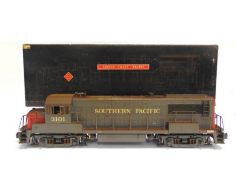 [GAUGE 1]. AN ARISTO CRAFT TRAINS NO.ART-22101, SOUTHERN PACIFIC GE U25-B BO-BO DIESEL LOCOMOTIVE, 3101  grey livery (weather