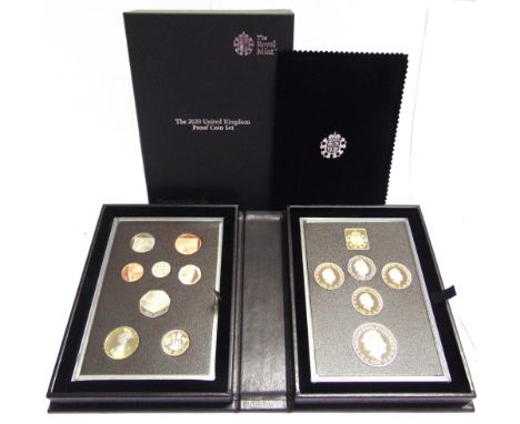 GREAT BRITAIN - UNITED KINGDOM PROOF COIN SET, 2020  thirteen coins and one medal, in presentation case of issue, complete wi