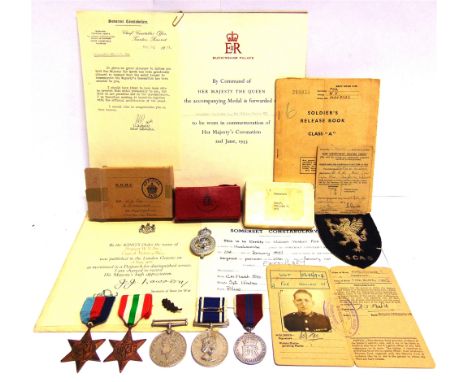 A SECOND WORLD WAR &amp; LATER M.I.D. GROUP OF FIVE MEDALS ATTRIBUTED TO SERGEANT W.V. FOX, CORPS OF MILITARY POLICE  compris